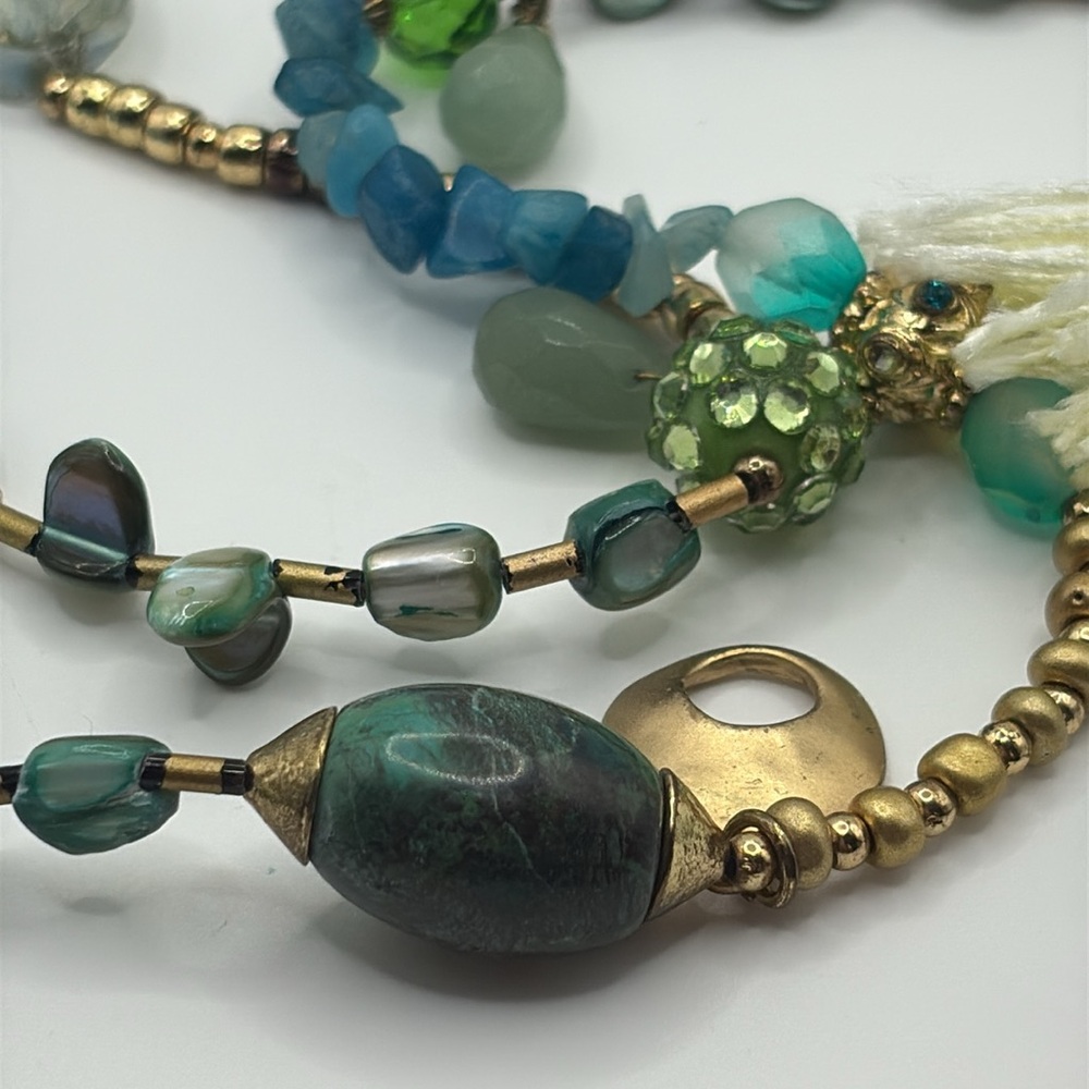 Sara Bella Boho long necklace with multiple gemstones - Picture 7 of 9